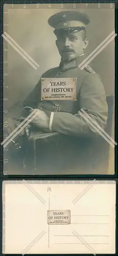 Foto AK Feldpost 1. WK Portrait Soldat eiserne Kreuz erster Klasse 1914 Hamburg
