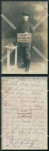 Foto AK Feldpost 1. WK Soldat aus Dresden 1918