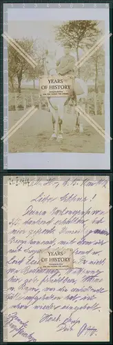 Foto AK Feldpost 1. WK Soldat auf Pferd an der Front 1917
