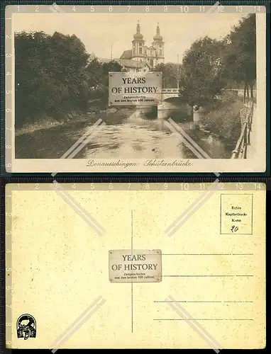 Orig. AK Donaueschingen Schützenbrücke 1931 echte Kupferdruck Karte