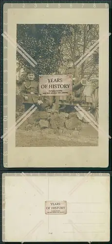 Foto AK Feldpost 1. WK LIR Infanterie Regiment 122 Geschützt Flak Pak