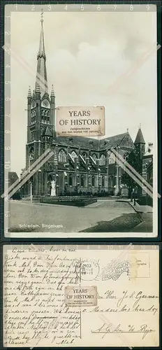 Foto AK Schiedam Kirche Zuid-Holland 1933 gelaufen