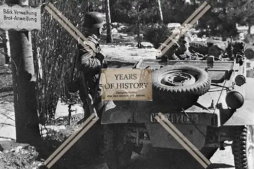 Foto Soldaten Fahrzeug Jeep Lager Bäckerei Brot Anweisung