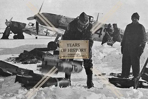 Foto Flugzeug Aircraft Me 109 Winter Russland 1942 Feldflugplatz 