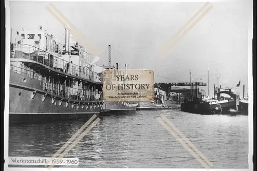 Foto VEB Elbe-Werft Boizenburg Werkstattschiff Hilfsschiff Reparatur 1959-60