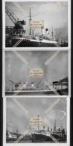 Foto 3x Dampfer Schiff Monte Cervantes 1928 Hamburg Hafen Südamerikanischen Da