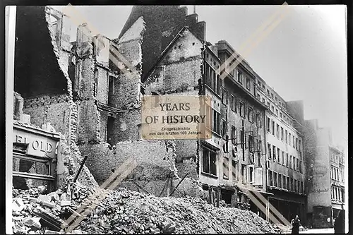 Foto Köln 1944-46 zerstört Gebäude Geschäft Buchstaben an Hausfront Delako