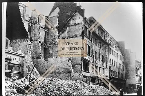 Foto Köln 1944-46 zerstört Gebäude Geschäft Buchstaben an Hausfront Delako 