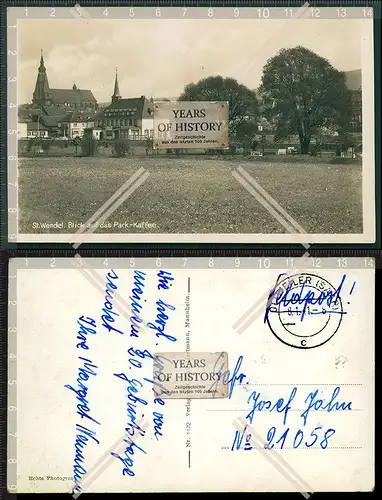 Orig. Foto AK Sankt Wendel Saarland Park Kaffee Feldpost 1941 Ottweiler Saar ge