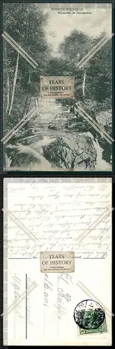 Orig. AK Manderscheid Eifel Wasserfall im Horngraben 1916 gelaufen