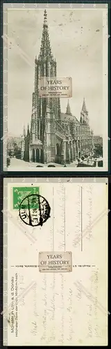 Orig. Foto AK Ulm an der Donau Münster höchster Dom der Erde gelaufen 1926