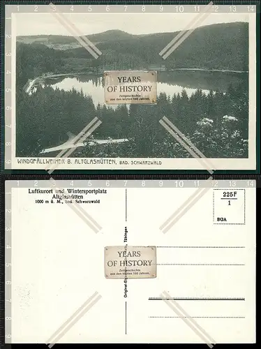 Orig. AK Windgfällweiher Altglashütten Titisee Schluchsee 1933 Schwarzwald