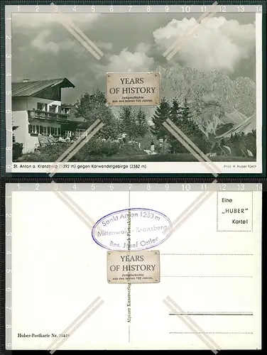 Orig. AK Sankt Anton am Kranzberg mit Karwendelgebirge Sonderstempel Sankt Anto