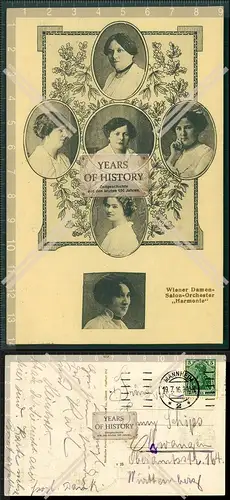 Orig. AK Wiener Damen Salon Orchester Harmonie 1916 gelaufen