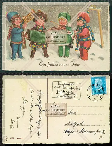 Orig. AK Künstler Kinder Gruppe mit Musikinstrumente Band 1931 gelaufen Sonder