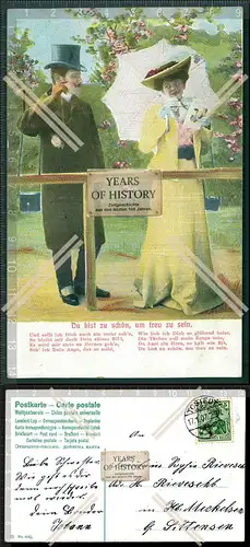 Orig. AK Liebespaar Amor 1907 gel. Auf der Galopprennbahn Du bist zu schön um 