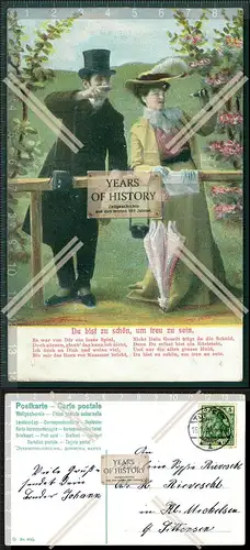 Orig. AK Liebespaar Amor 1907 gel. Auf der Galopprennbahn Du bist zu schön um 