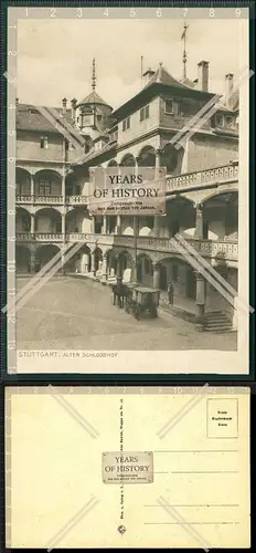 Orig. AK Stuttgart alter Schlosshof 1908 echte Kupferdruck Karte