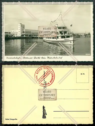 Orig. Foto AK Friedrichshafen Bodensee Schiff Dampfer Schwaben am Hafen Bahnhof