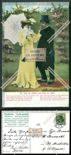 Orig. AK Liebespaar Amor 1907 gel. Auf der Galopprennbahn Du bist zu schön um 