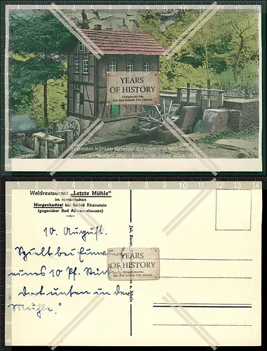 Orig. AK letzte Mühle Trechtingshausen Morgenbachtal Schloss Rheinstein Assman