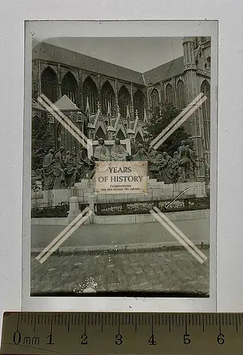 Orig. Glas Dia 1.WK Kirche Kathedrale Belgien Frankreich