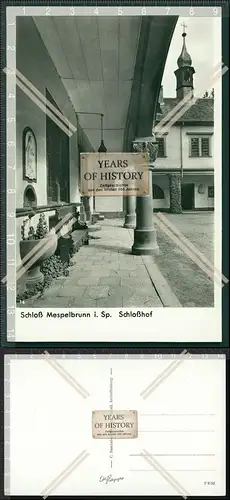 Orig. Foto AK Mespelbrunn im Spessart Schloss Schlosshof