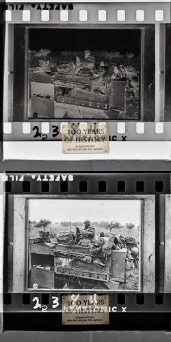 Negativ abfotografiertes Foto englisch Panzer Tank ca. 4x3,5 cm