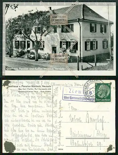 Orig. AK Gasthaus Waldeck Neusatz Herrenalb Landpoststempel Schwarzwald 1941