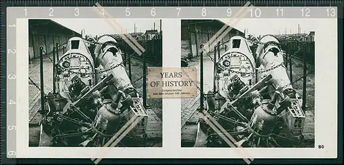 Stereo Foto  Flugzeug Airplane Frankreich zerstörte Maschinen auf einem franz�