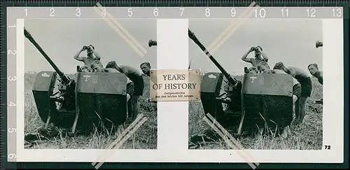 Stereo Foto  Flugzeug Airplane Leichte Flak in Feuerstellung Die Bemalung auf d