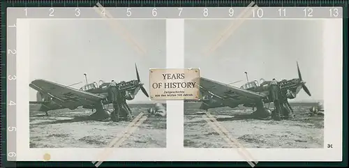 Stereo Foto  Flugzeug Airplane Ju 87 Mechaniker Wartung der Maschinen Bild-Nr.