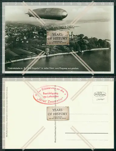 Foto AK Friedrichshafen Bodensee Luftschiff LZ 127 Graf Zeppelin Sonderstempel 