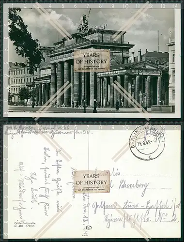 Foto AK Berlin Brandenburger Tor 1943 Feldpost gelaufen seltene Ansicht