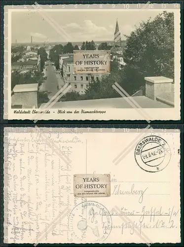 AK Eberswalde Waldstadt Bismarcktreppe auf Stadt 1942 Feldpost gelaufen 