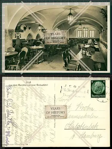 Orig. Foto AK Berchtesgaden Braustübl Bierhalle 1937 gelaufen habe Rückseite 