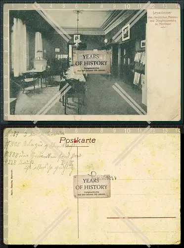 Orig. AK Hannover Lese Zimmer des christlichen Männer & Jünglingsverein 1937