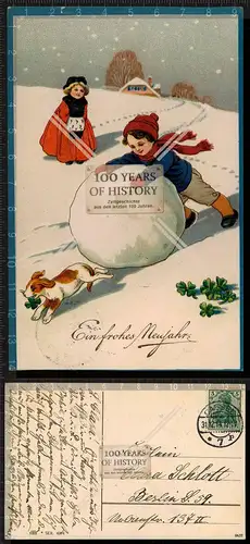 Orig. AK Glückliches Frohes neues Jahr gel. 1914