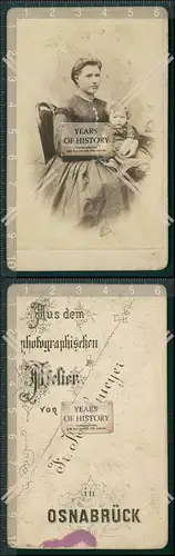 CDV Foto Junge Mutter mit Kind Atelier Karlmeyer Osnabrück 1895