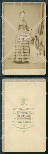 CDV Foto Dame im langen Kleid Atelier Karlmeyer Osnabrück 1895
