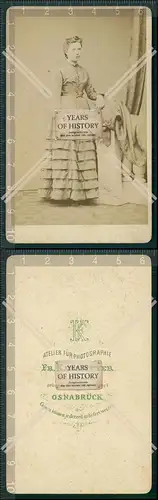 CDV Foto Dame im langen Kleid Atelier Karlmeyer Osnabrück 1895 