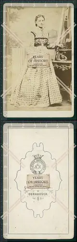 CDV Foto Dame im langen Kleid Atelier Karlmeyer Osnabrück 1895