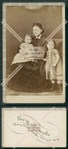 CDV Foto Junge Mutter mit kleinen Kinder Atelier Georg Reinicke Fulda 1895