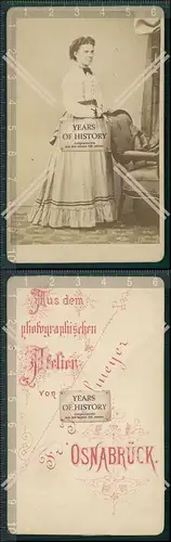 CDV Foto Feine Dame mit langem Rock Karlmeyer Osnabrück 1895