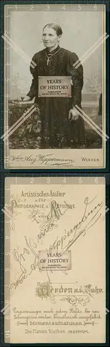 CDV Foto Ältere Dame mit Kreuz als Halskette Wippermann Essen Werden Ruhr 1895