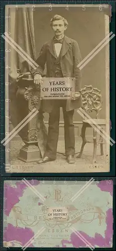 CDV Foto Feiner Herr mit Uhr Kette und Schlüssel am Frack Becker essen Ruhrgeb