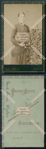 CDV Foto Dame mit Fotoalbum Tagebuch Atelier Johann Freund Schlüchtern 1895