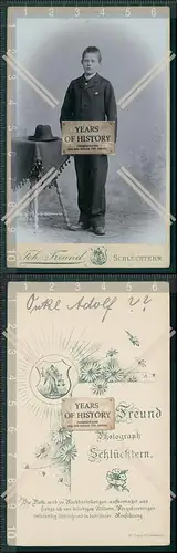 CDV Foto Junger Mann mit Hut Atelier Freund Schlüchtern 1895