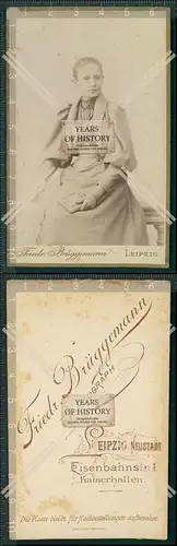 CDV Foto Junge Dame mit Halsschmuck Atelier Friedrich Brüggemann Leipzig 1910