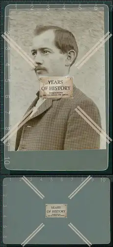 CDV Foto Junger Mann im Anzug mit Fliege 1910